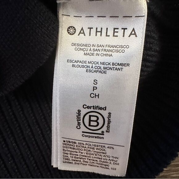 Athleta Escapade Mock Neck Bomber Sweater Jacket - Picture 8 of 9